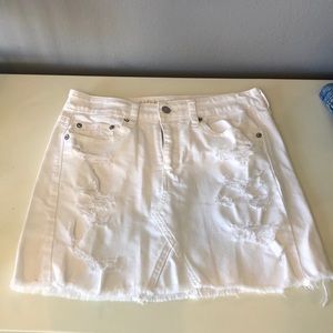 White jean skirt